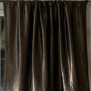 Black out Elegant Brown Satin Curtains 53X89 inches each panel.